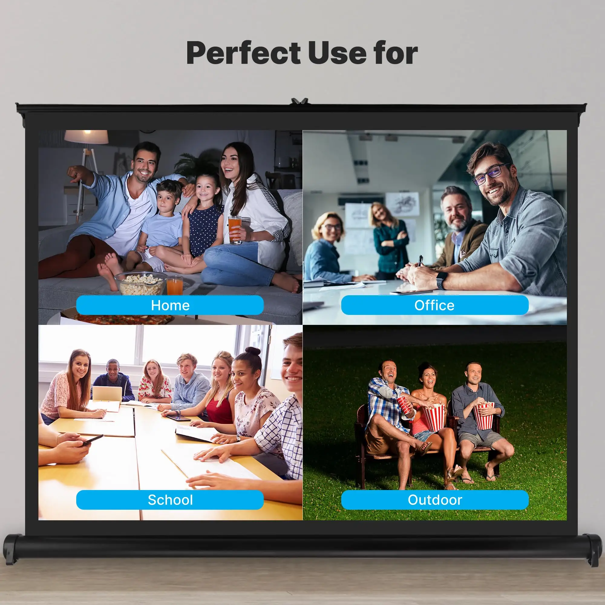 Pyle 50 inch projector screen matte fabric close-up