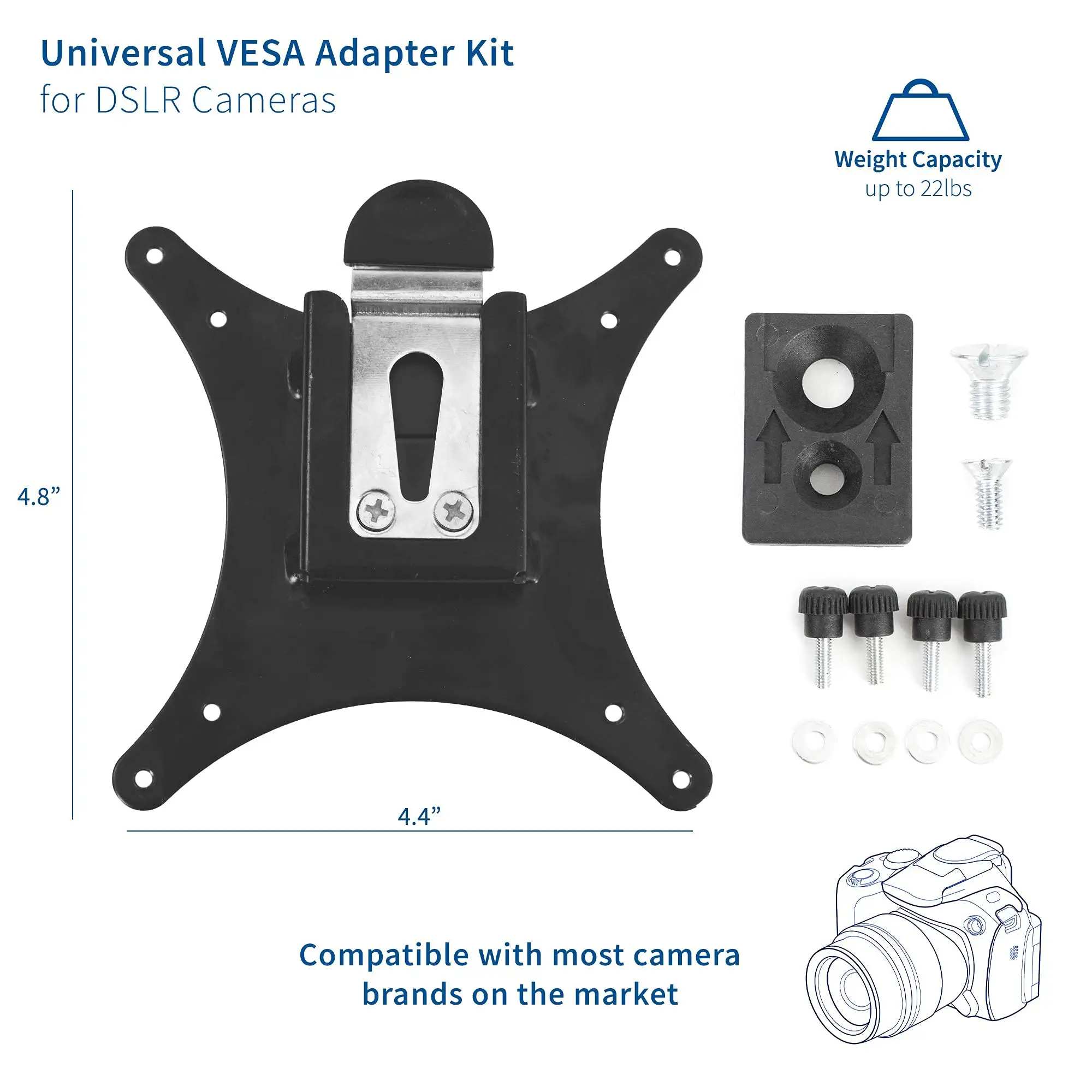 VIVO Steel VESA Mount installed on desk stand