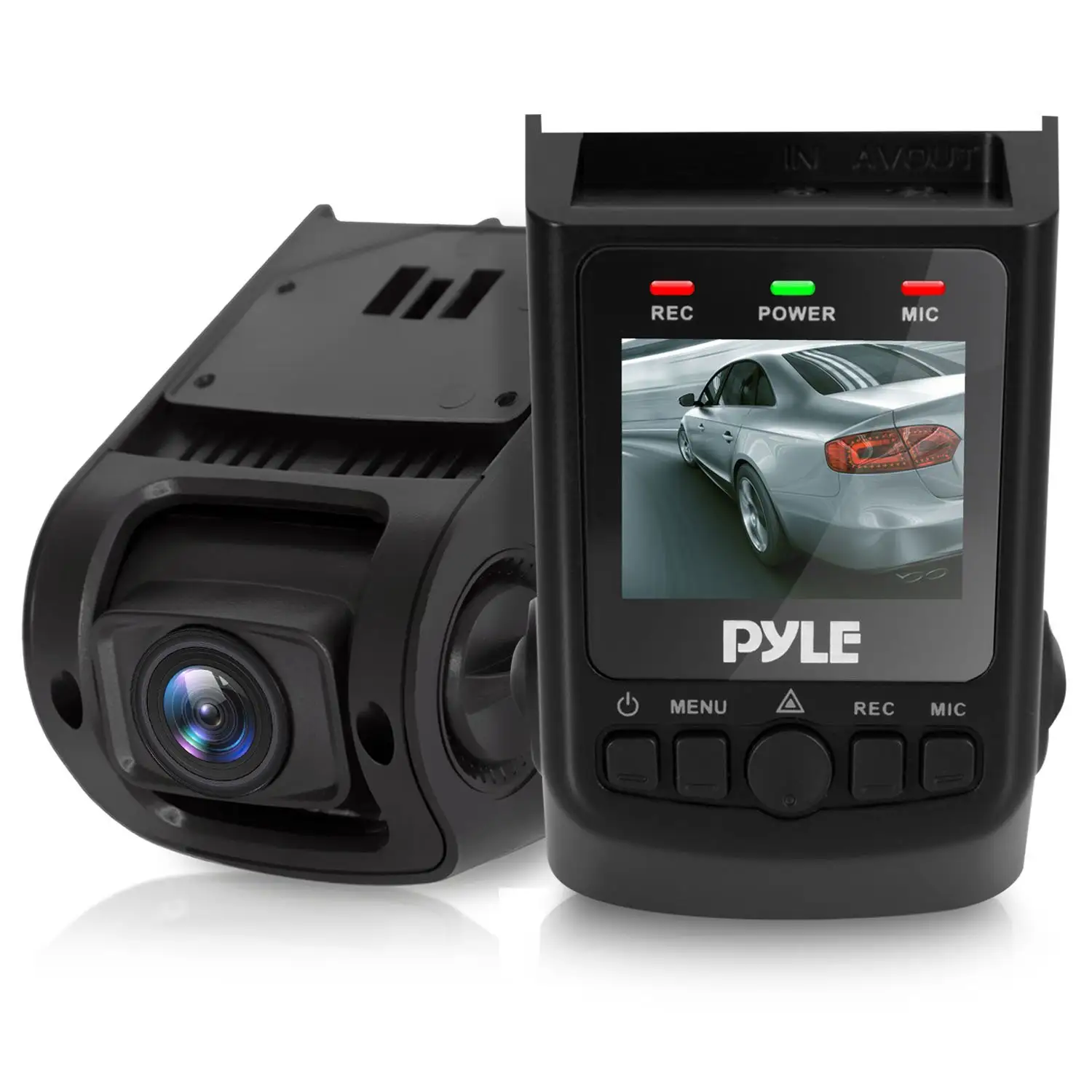Pyle Dash Cam rear camera and waterproof design