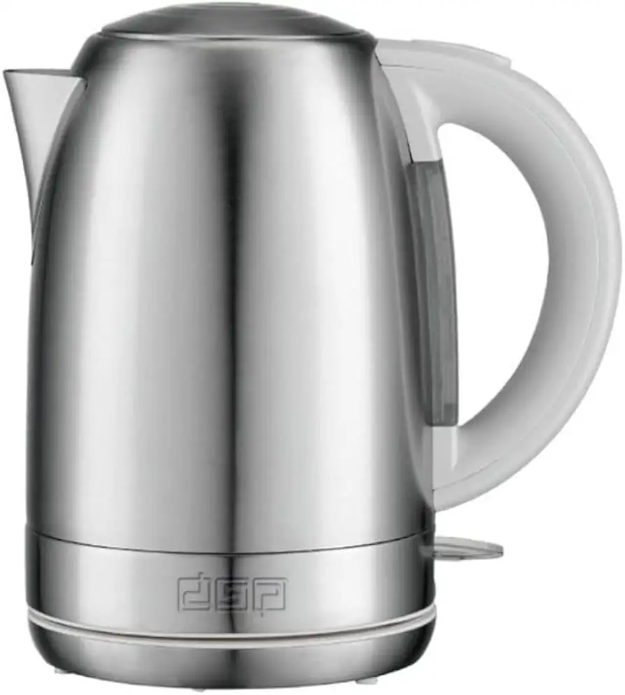 Amazon Basics Electric Stainless Steel Kettle on kitchen counter