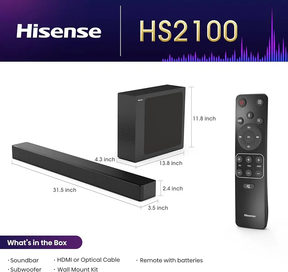 Hisense HS2100 soundbar marketing claims versus reality