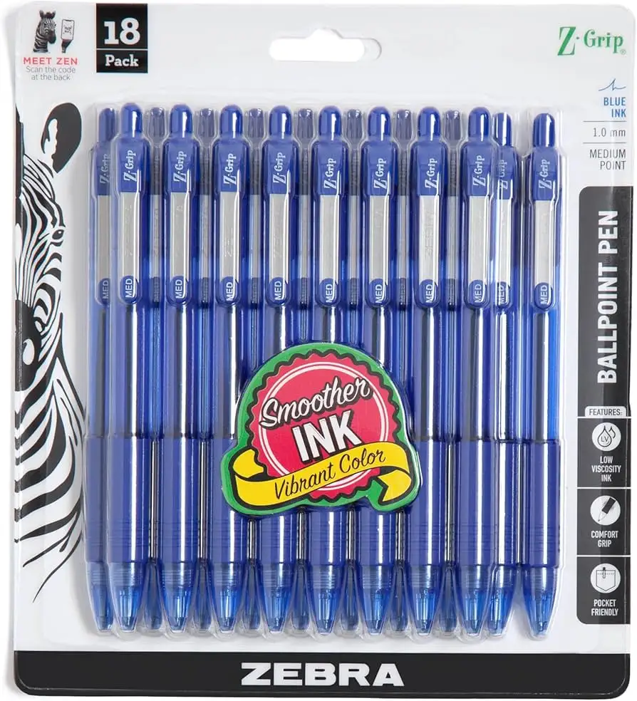 Zebra Pen Z-Grip Retractable Ballpoint close-up view