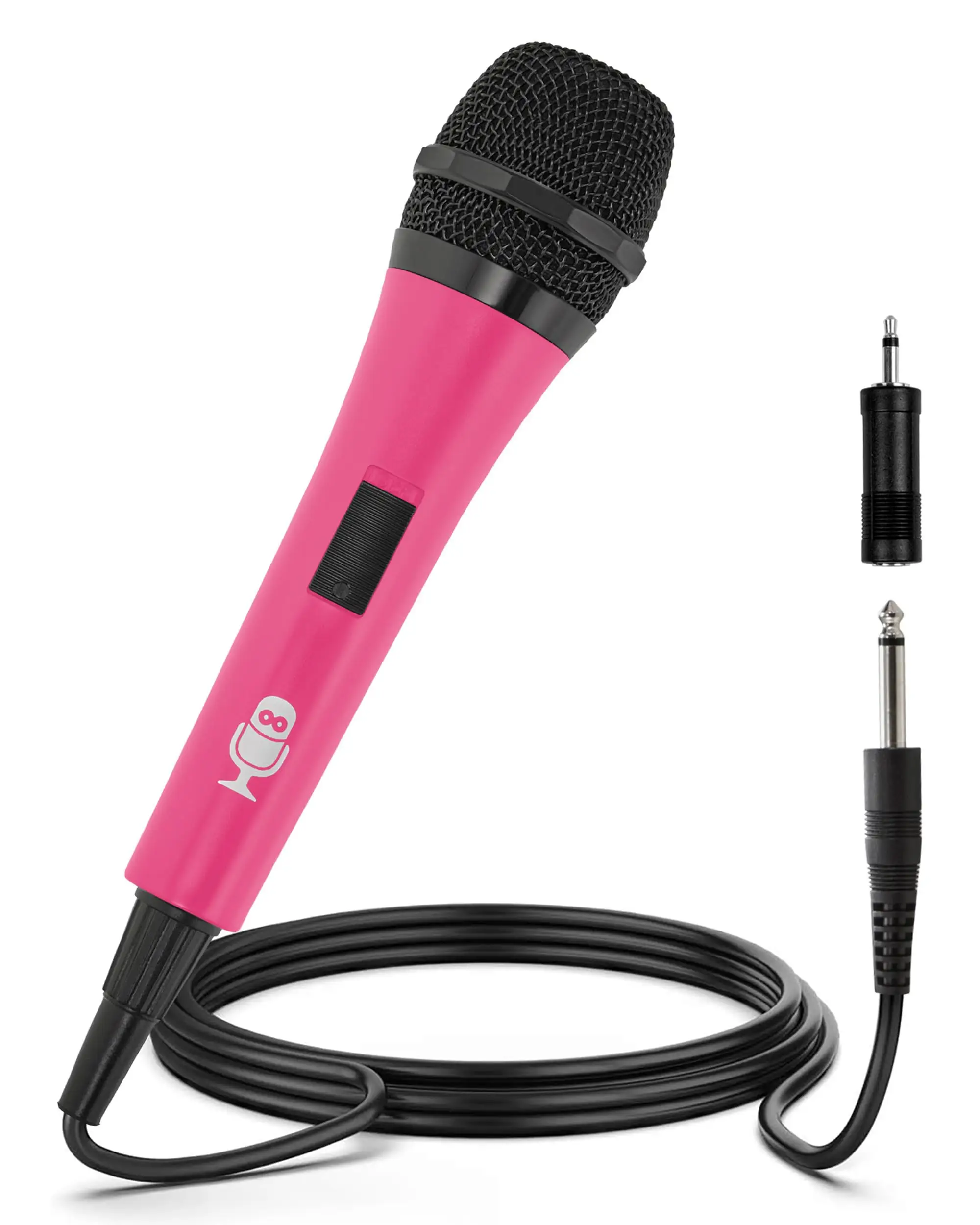 Singing Machine pink wired karaoke microphone with LED lights