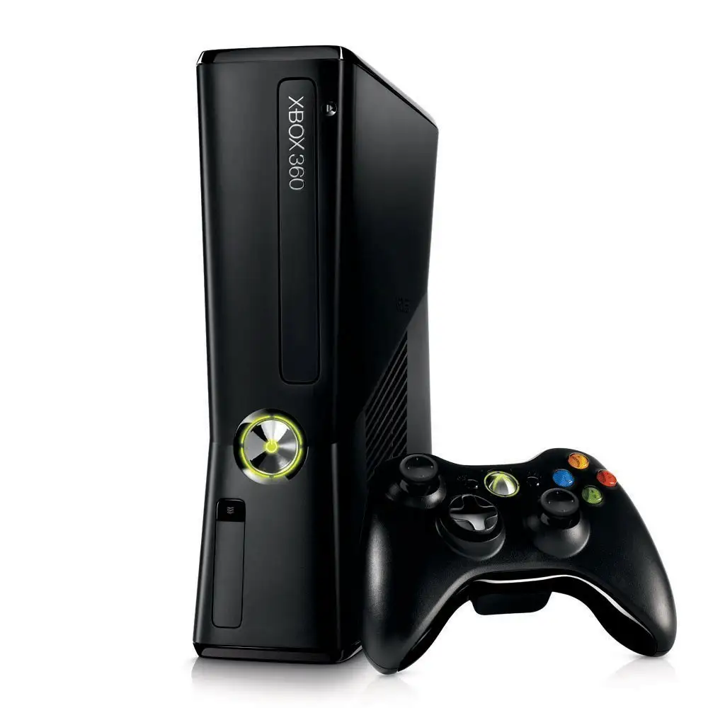 Xbox 360 Slim console with Kinect setup