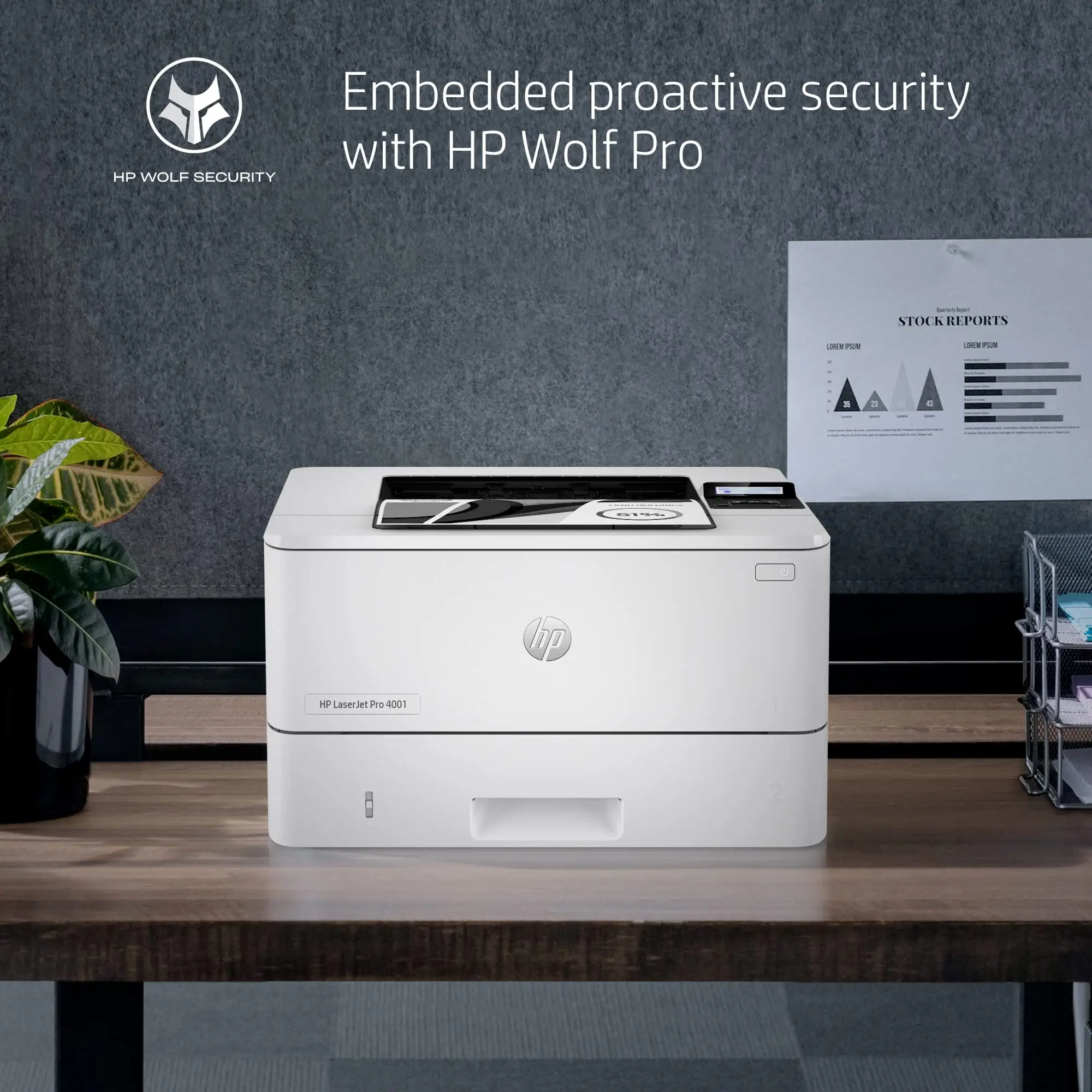 HP LaserJet Pro 4001n printer front view