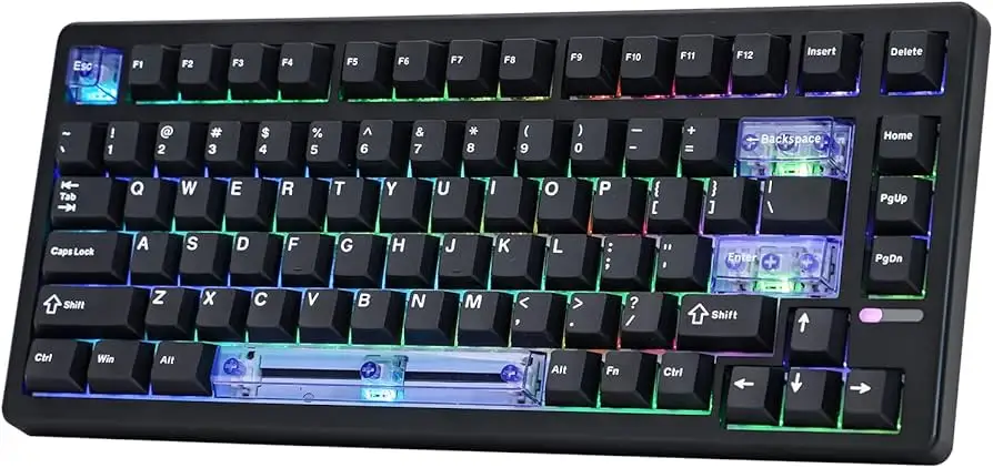 EPOMAKER HE80 keycaps and RGB lighting example