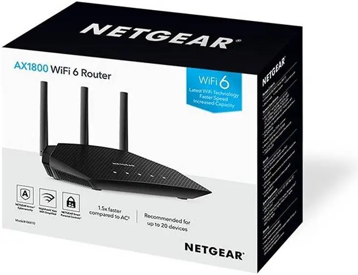 NETGEAR R6700AXv3 WiFi 6 router front view