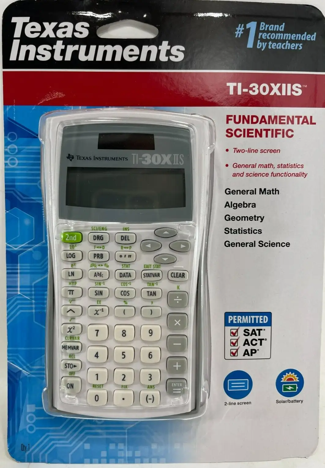 TI-30Xa calculator with slide case durability