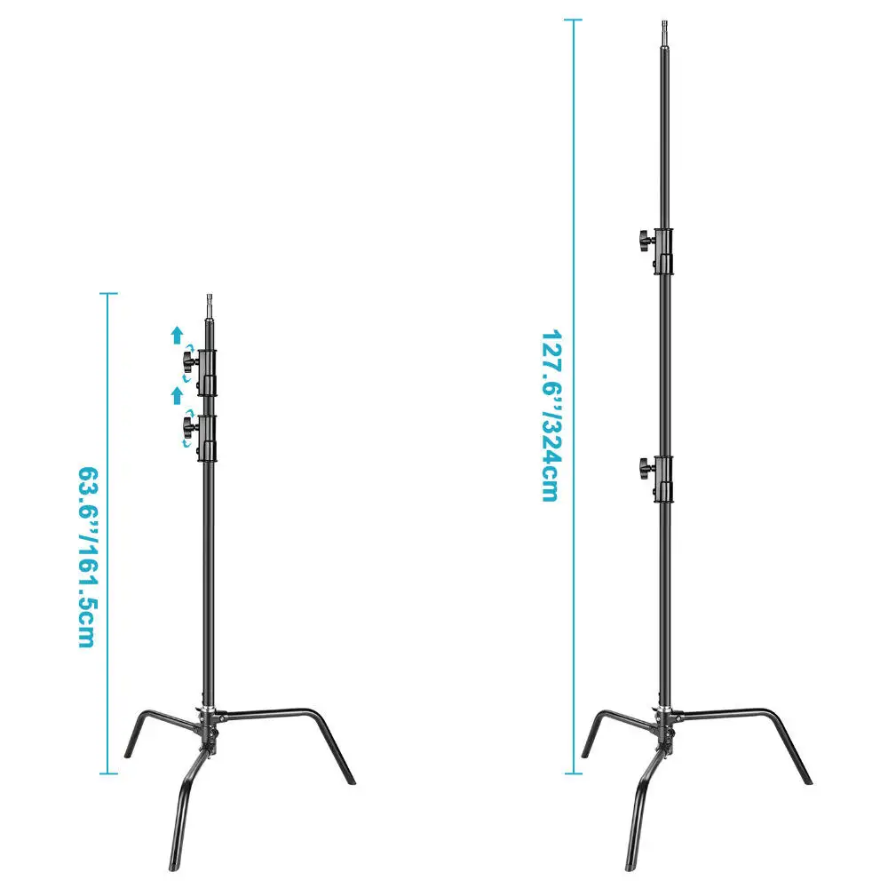 NEEWER light stand boom arm setup example