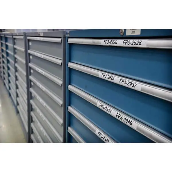 Brady vinyl labels applied to industrial surfaces