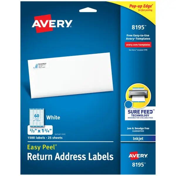 Avery 8460 product box with 3000 labels