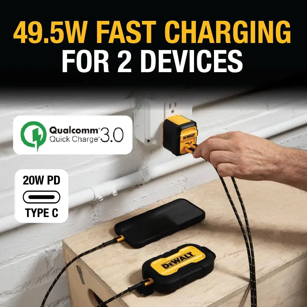 DEWALT heavy duty car charger product close-up