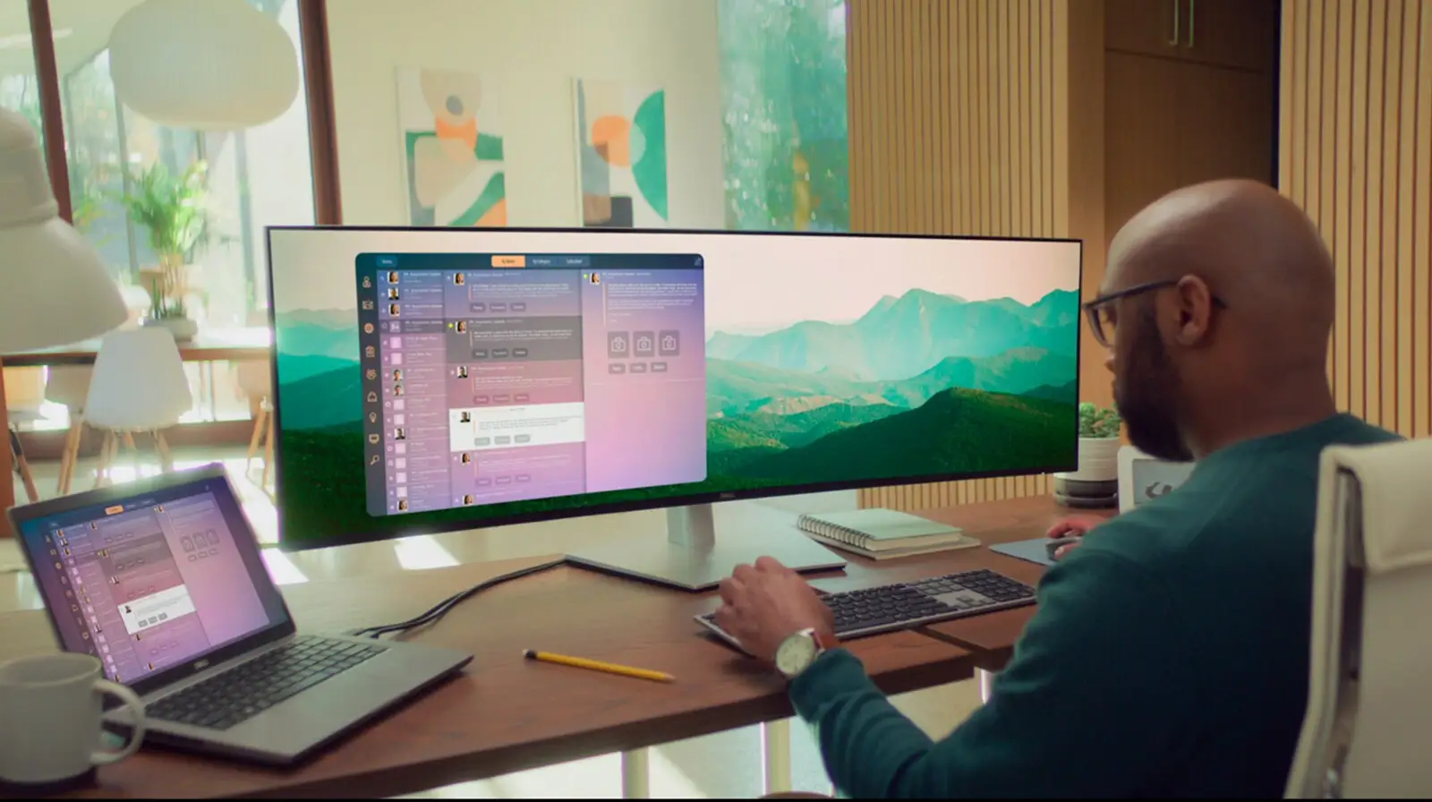 Dell UltraSharp U4924DW premium design and ports