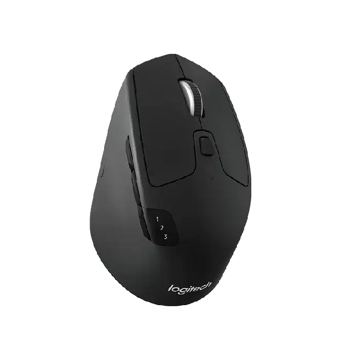 Logitech M720 Triathlon Wireless Mouse side view showing buttons
