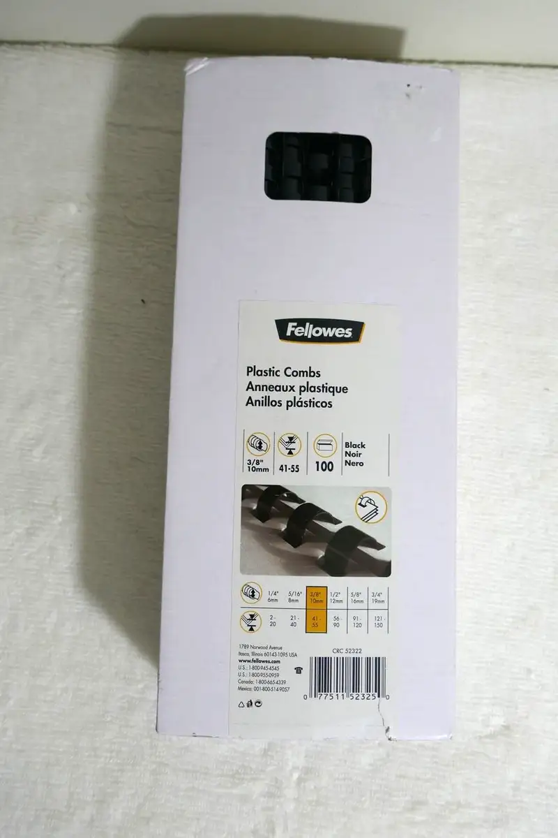 Fellowes binding comb durability example