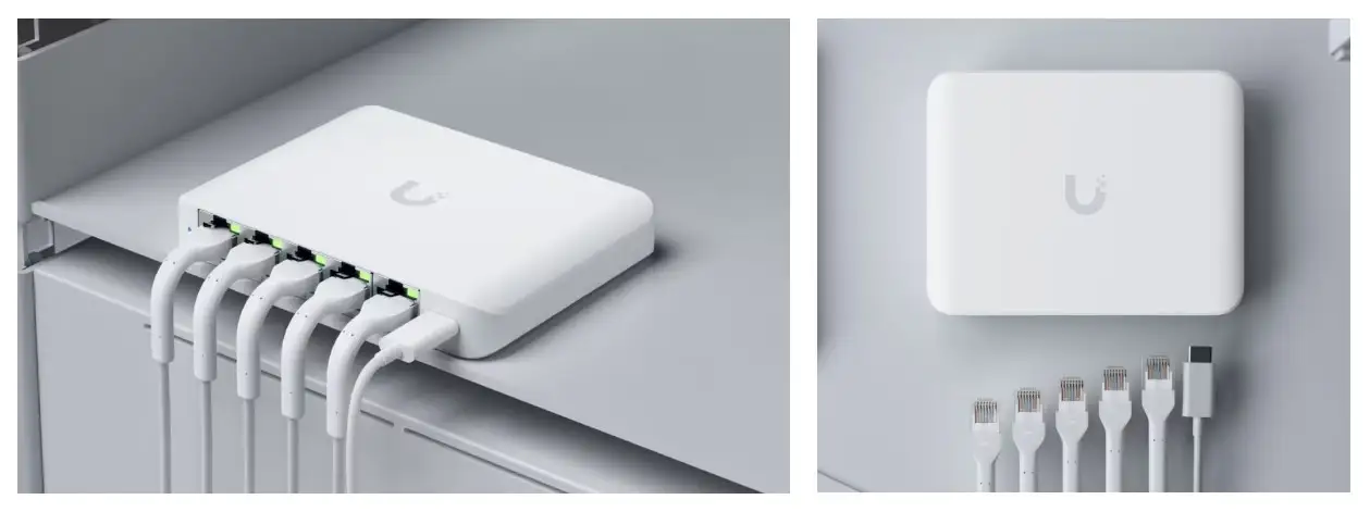 Ubiquiti Flex 2.5G PoE compact design on desk
