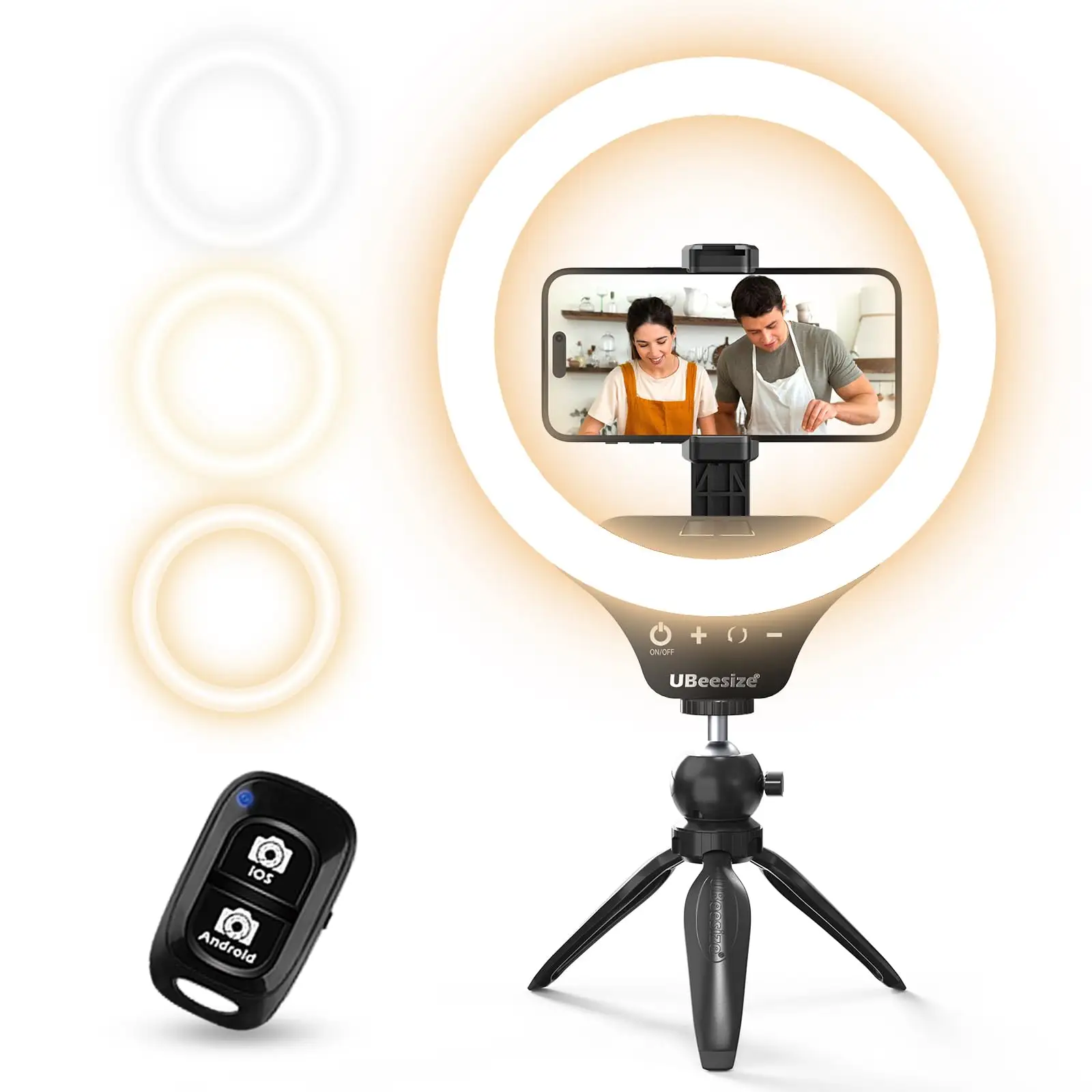 UBeesize ring light with tripod stand close-up