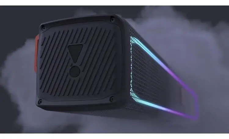 JBL RallyBar Outdoor Soundbar with LED lights on boat