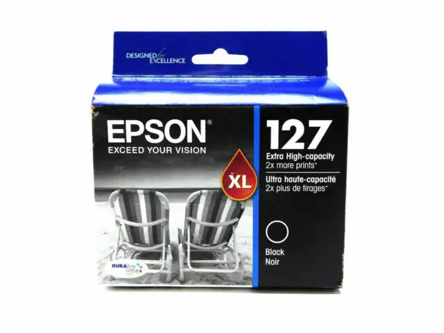 Close-up of Epson DURABrite Ultra black ink cartridge