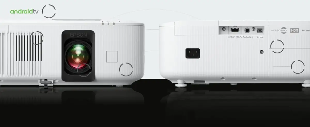 Epson 2350 projector showing outdoor movie setup