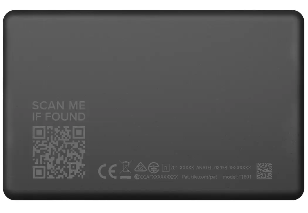 Tile Slim Wallet Finder black model size comparison