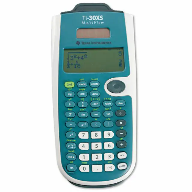 Texas Instruments TI-30XS MultiView calculator on desk close-up