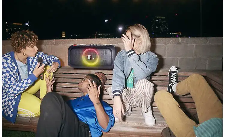 JBL PartyBox On-The-Go Essential portable speaker with lights