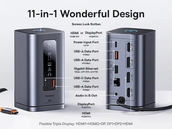 Baseus Laptop Docking Station design and features