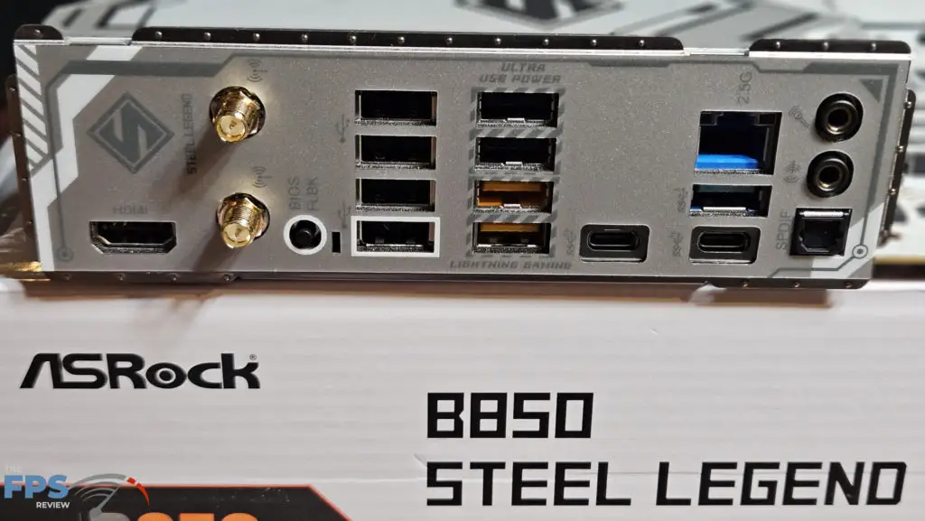 ASRock B850 Steel Legend silver white aesthetic close-up