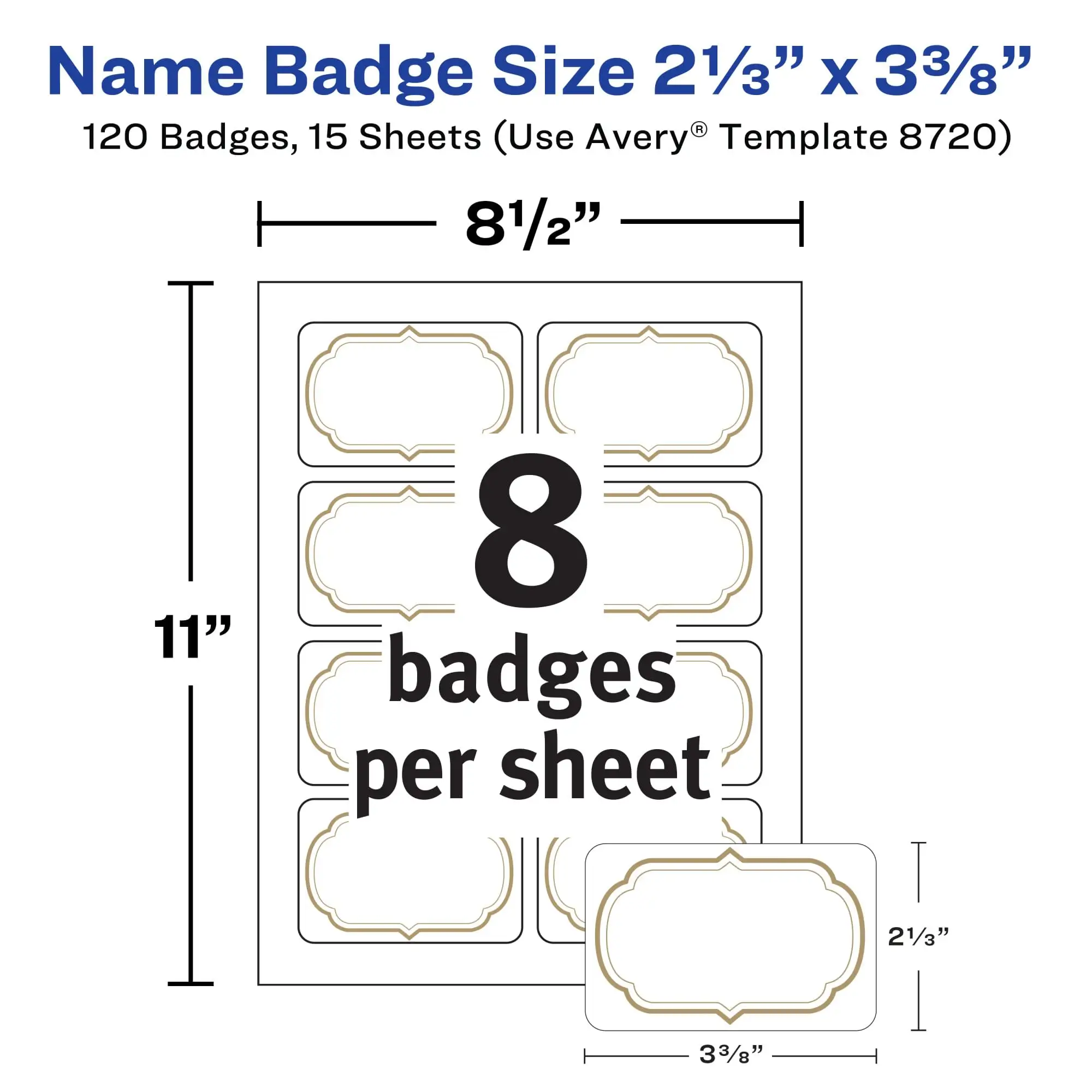 Avery Flexible Name Tags pricing chart