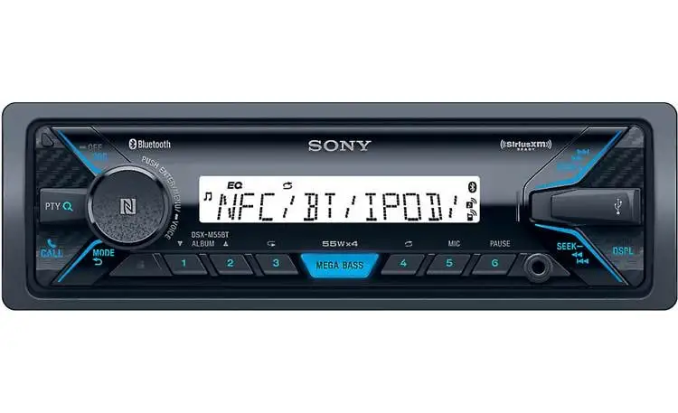 Sony DSXM55BT marine stereo installed for outdoor boat use