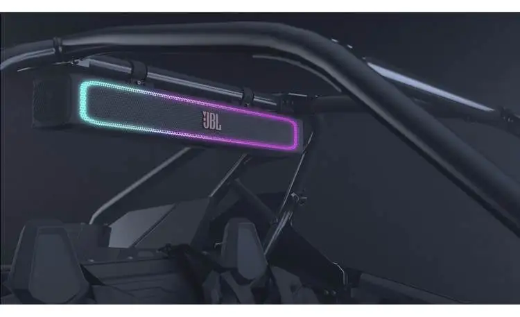 JBL RallyBar mounted on UTV during off-road ride