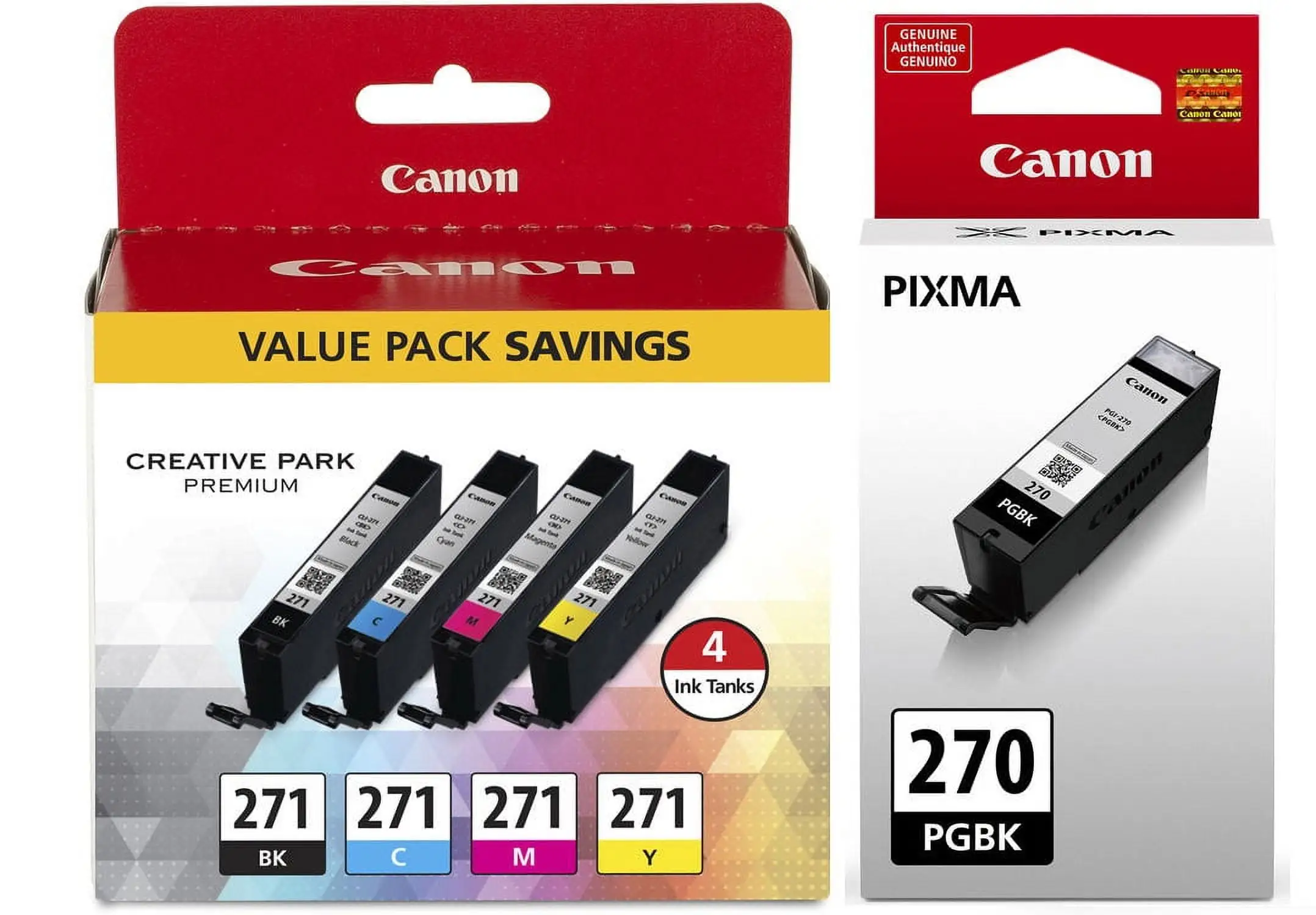 Canon PGI-270 CLI-271 CMYK printer ink pack close-up