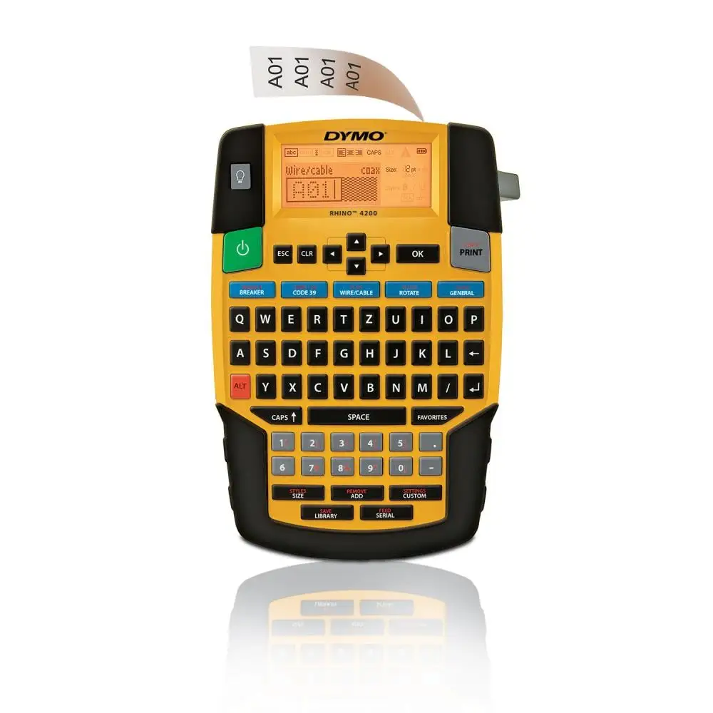 DYMO Rhino 4200 industrial label maker close up view