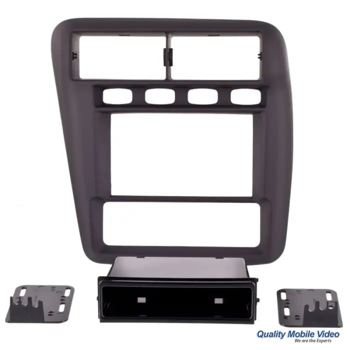 Metra Double DIN GM dash kit packaging and trim pieces