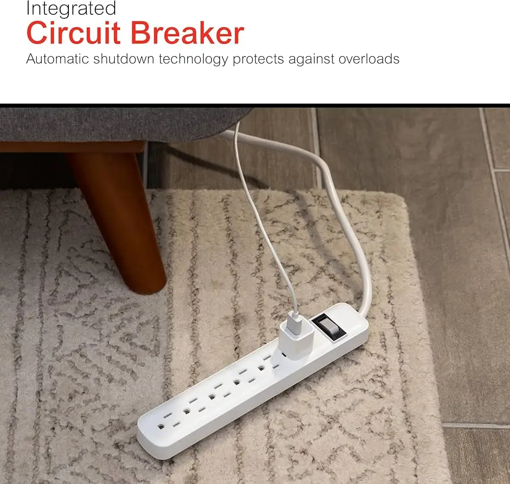 GE 6-Outlet Power Strip Review: Strong Cord, Mixed Fit