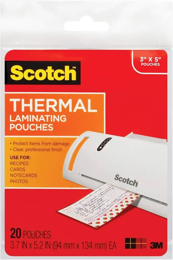 Scotch 5 mil laminating pouches small format
