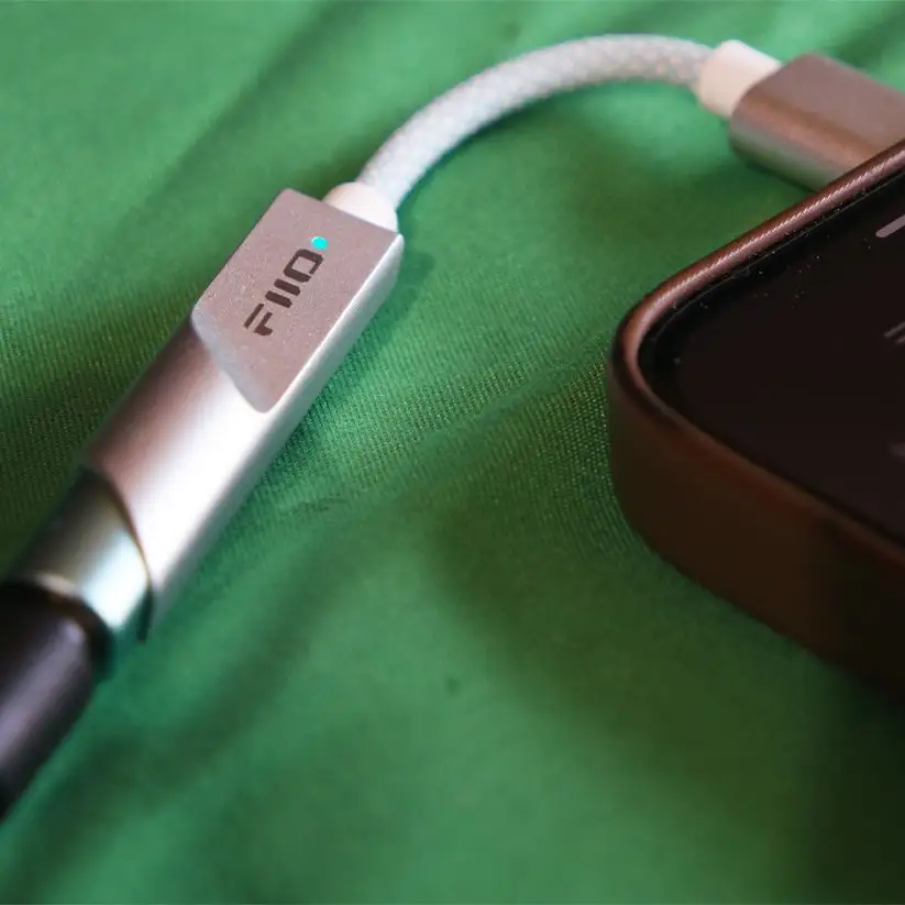 FiiO KA11 adapter silver model with cable attached
