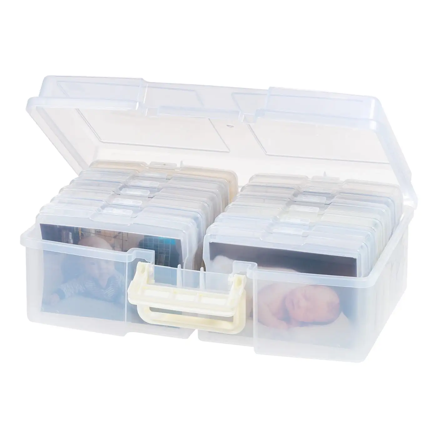 Portable clear scrapbook case with handle