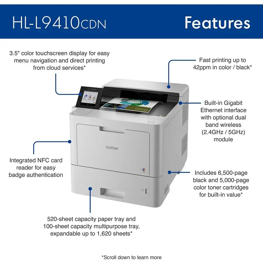 Brother HL-L8360CDW dual tray setup for office use