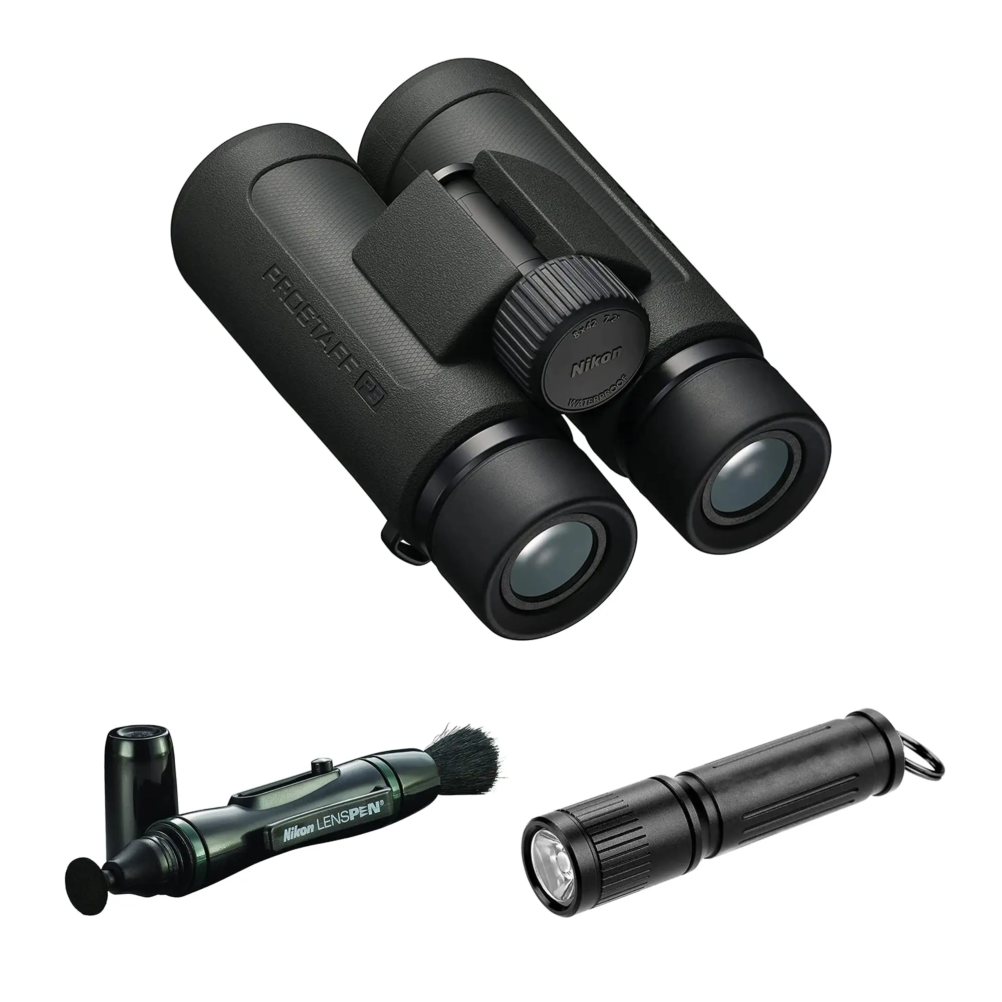 Nikon PROSTAFF P3 8x42 binocular with accessories
