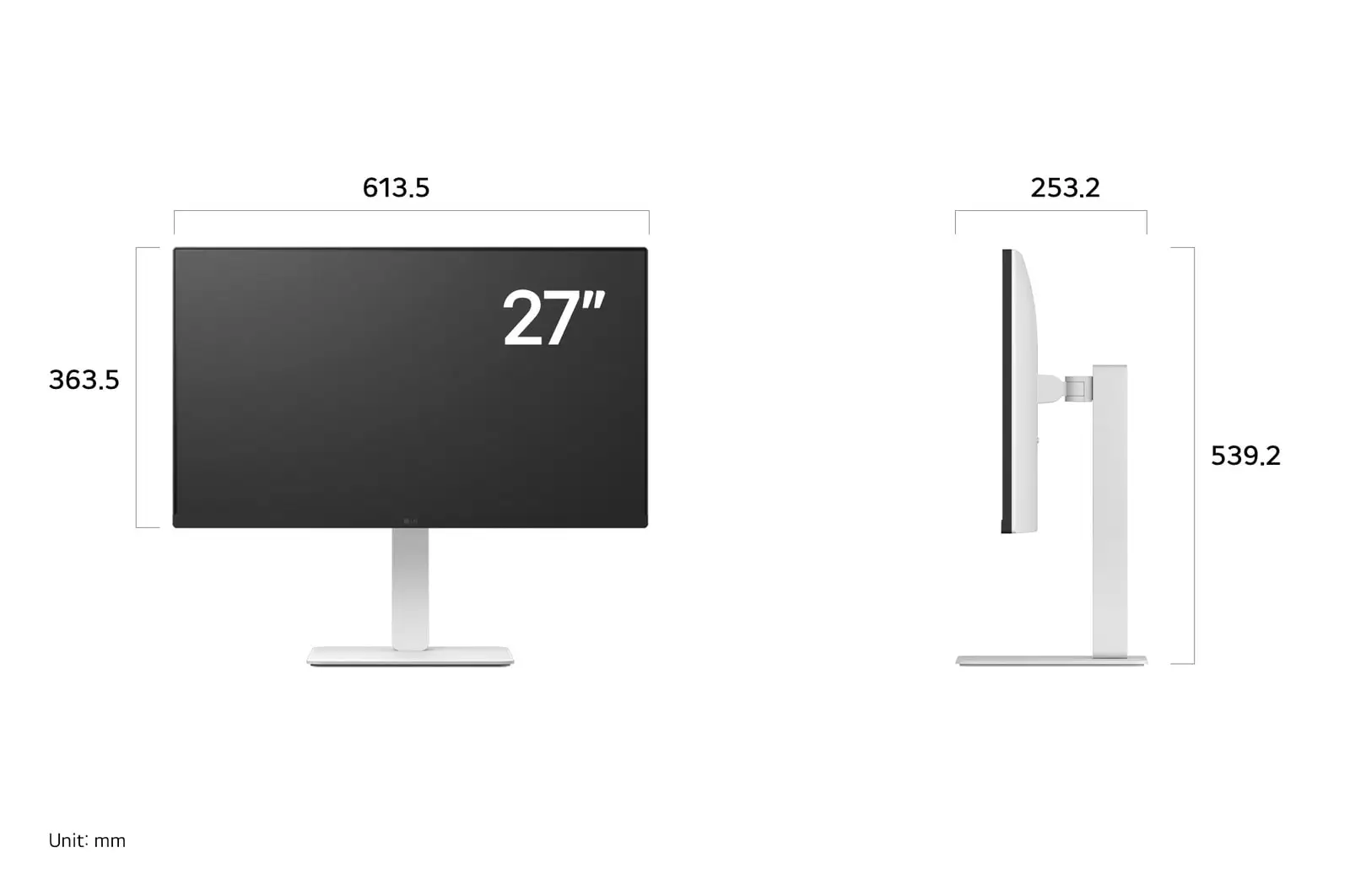 LG Ultrafine 27-Inch 4K monitor side profile