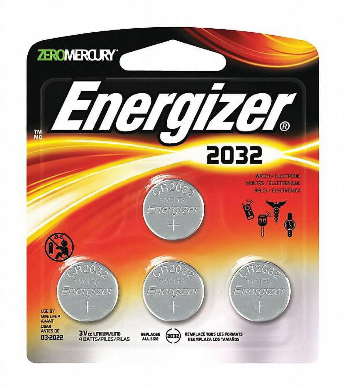 Duracell 2032 lithium battery 4-pack product image