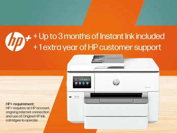 HP OfficeJet Pro 9730e wide-format printer front view