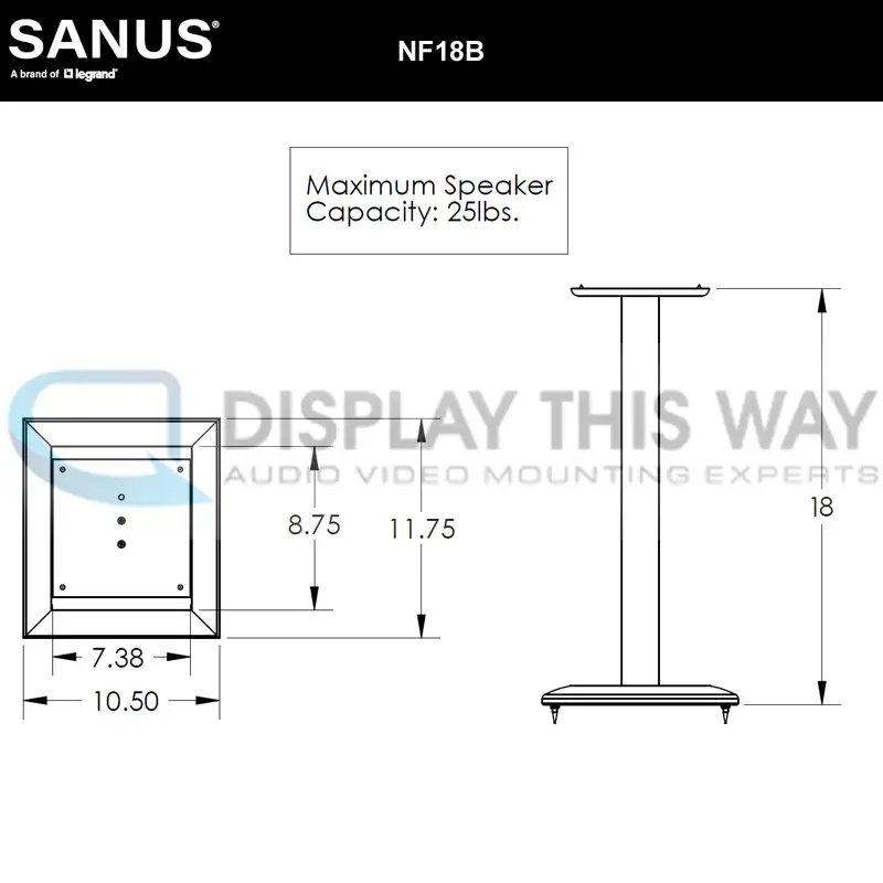 Sanus Era 300 stand cable management detail