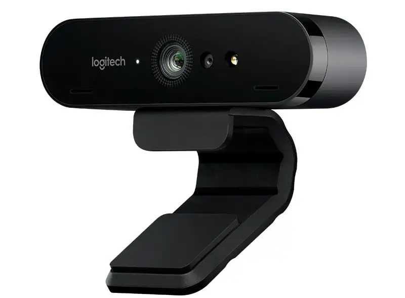 Logitech Brio 4K Webcam dual microphone close-up