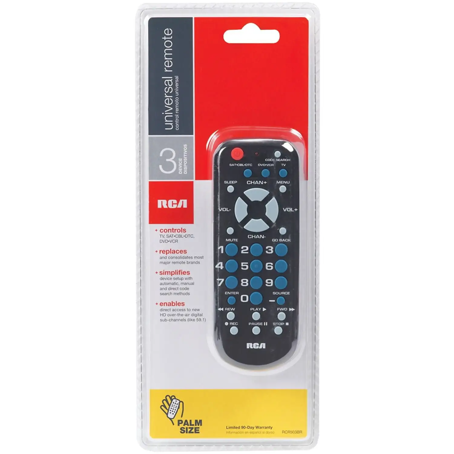 RCA RCR503BE palm sized budget universal remote
