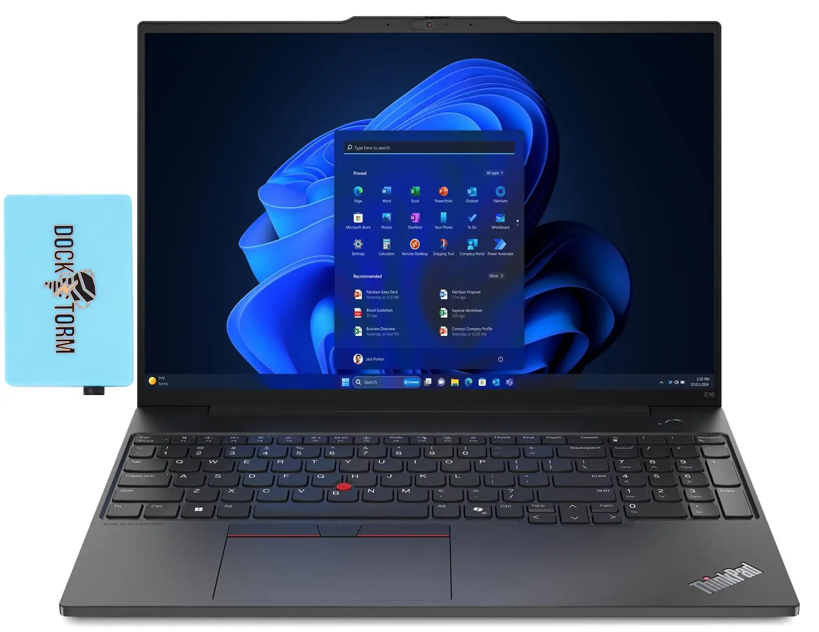 Lenovo ThinkPad E16 Gen 1 professional design side profile