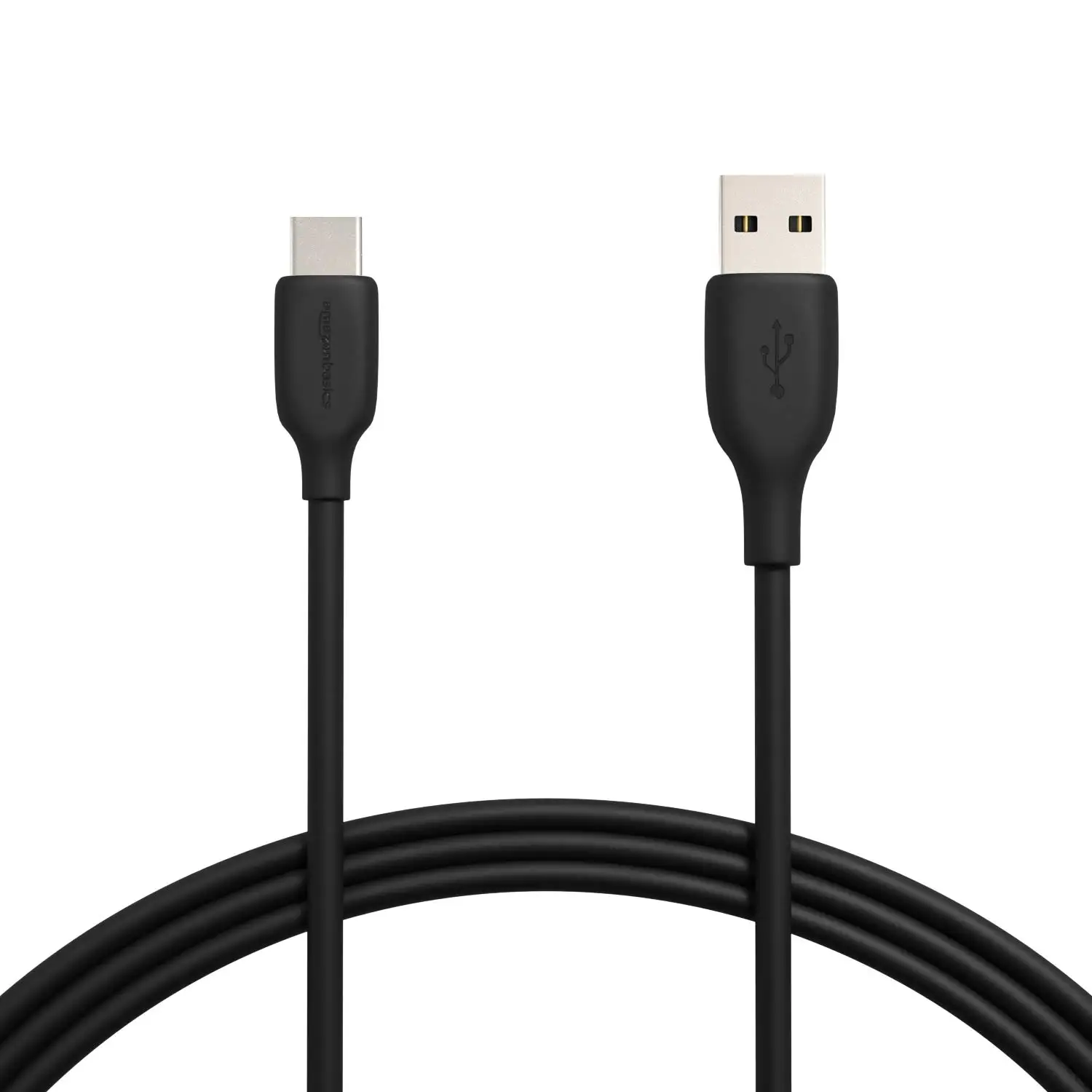 Amazon Basics USB-C to USB-A charging cable close-up