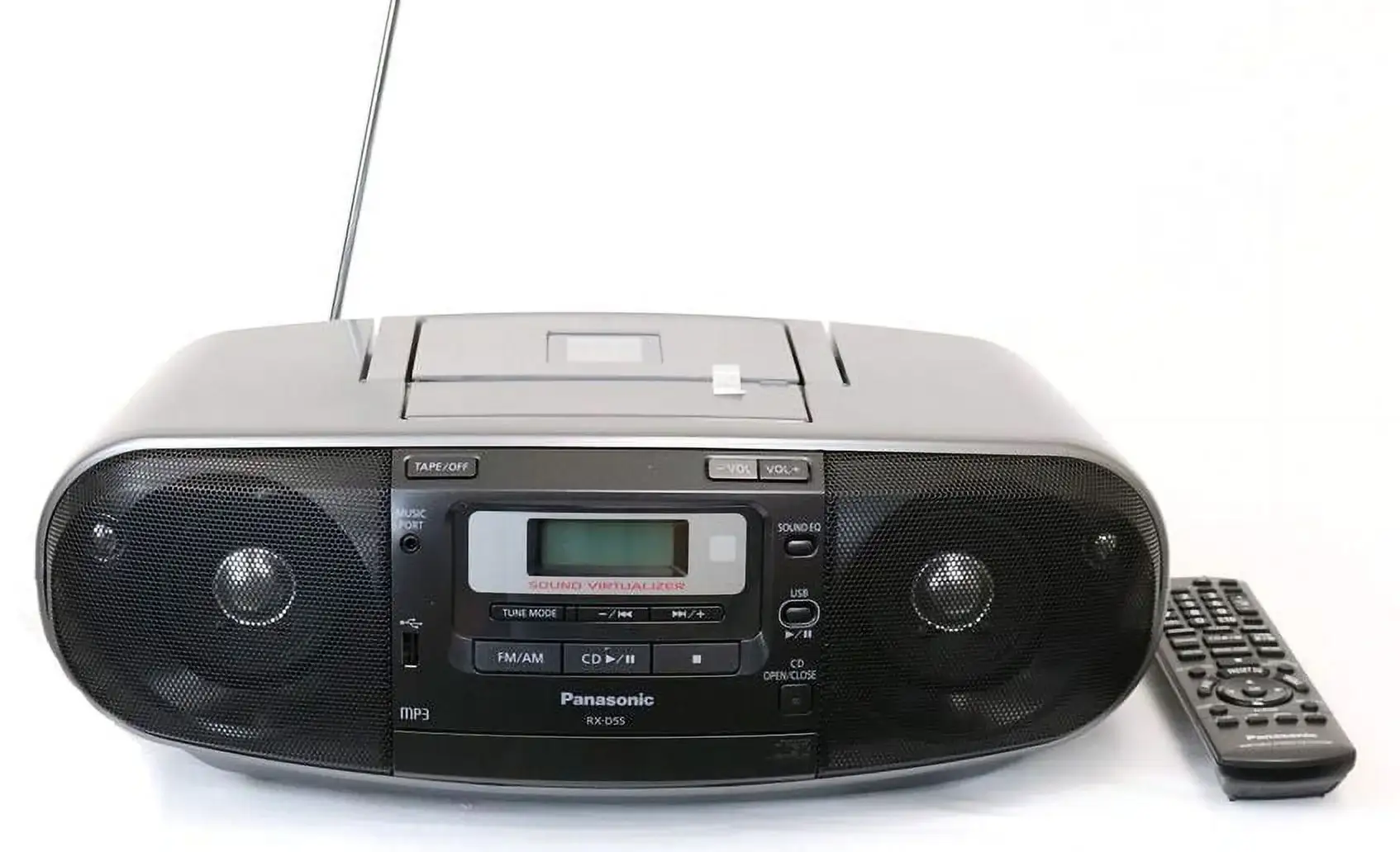Panasonic RX-D55GC-K boombox angled product shot